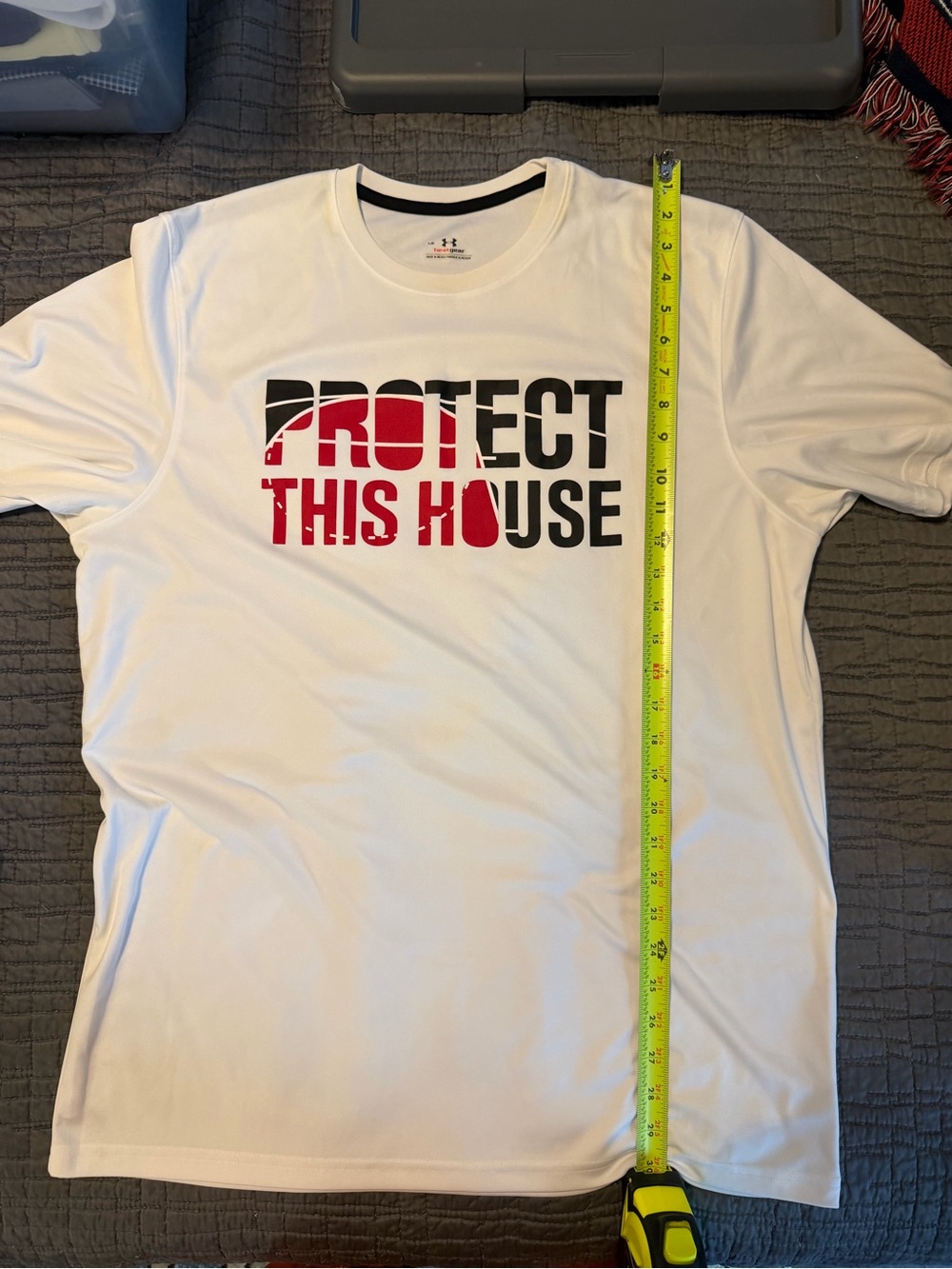 LG White Short-Sleeve Tee with Red and Black 'PROTECT THIS HOUSE' Graphic
